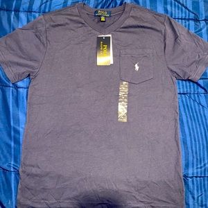 Navy Blue Polo Ralph Lauren short sleeve tee W pocket . Boys medium 10-12